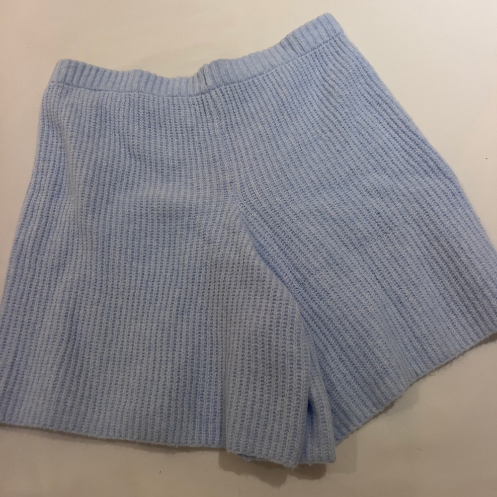 Aerie Light Blue Ribbed Knit Lounge Shorts Small - Picture 6 of 6